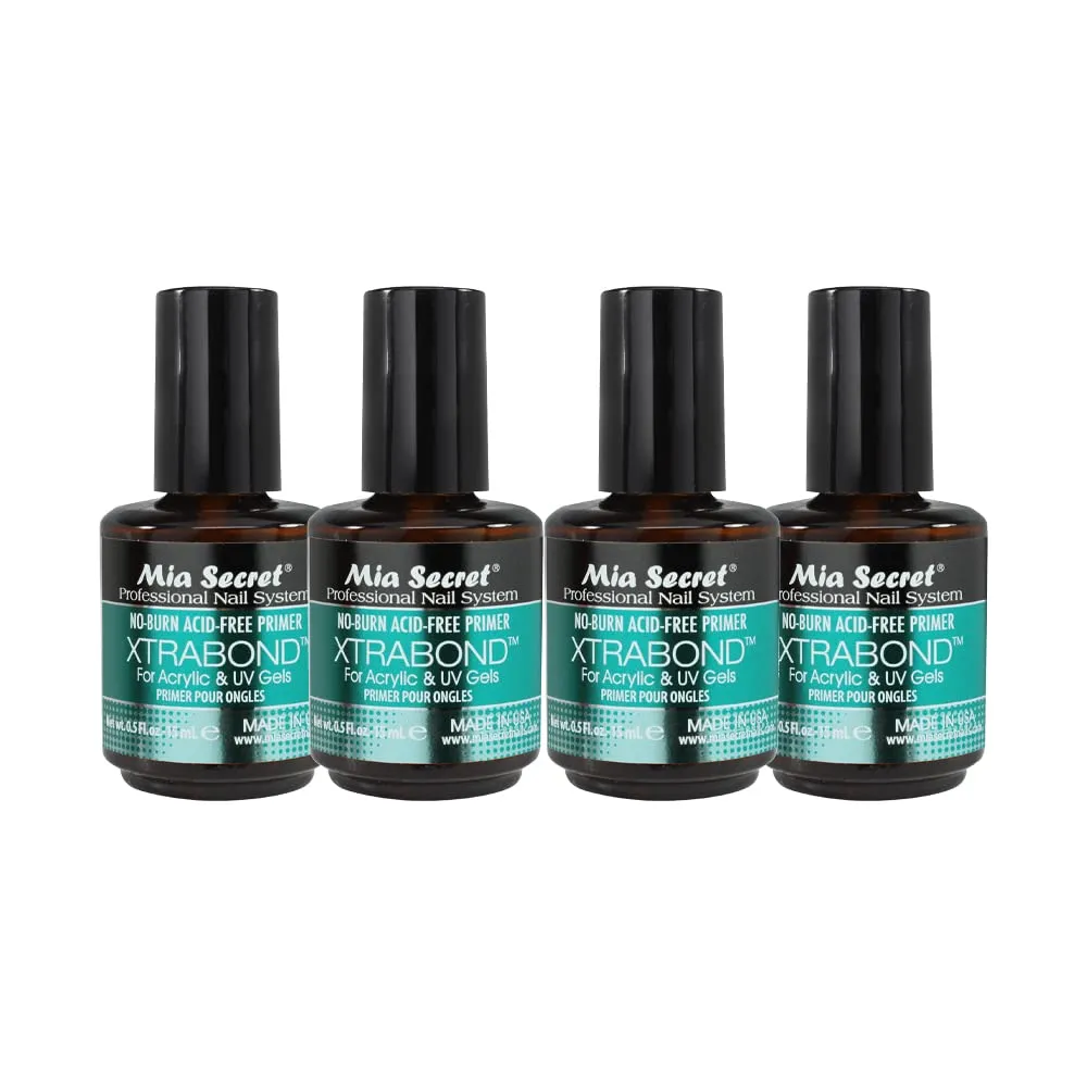 Mia Secret 4PCS No Burn Acid Free Primer Xtra Bond Acrylic Uv Gel 0.5 Fl Oz…