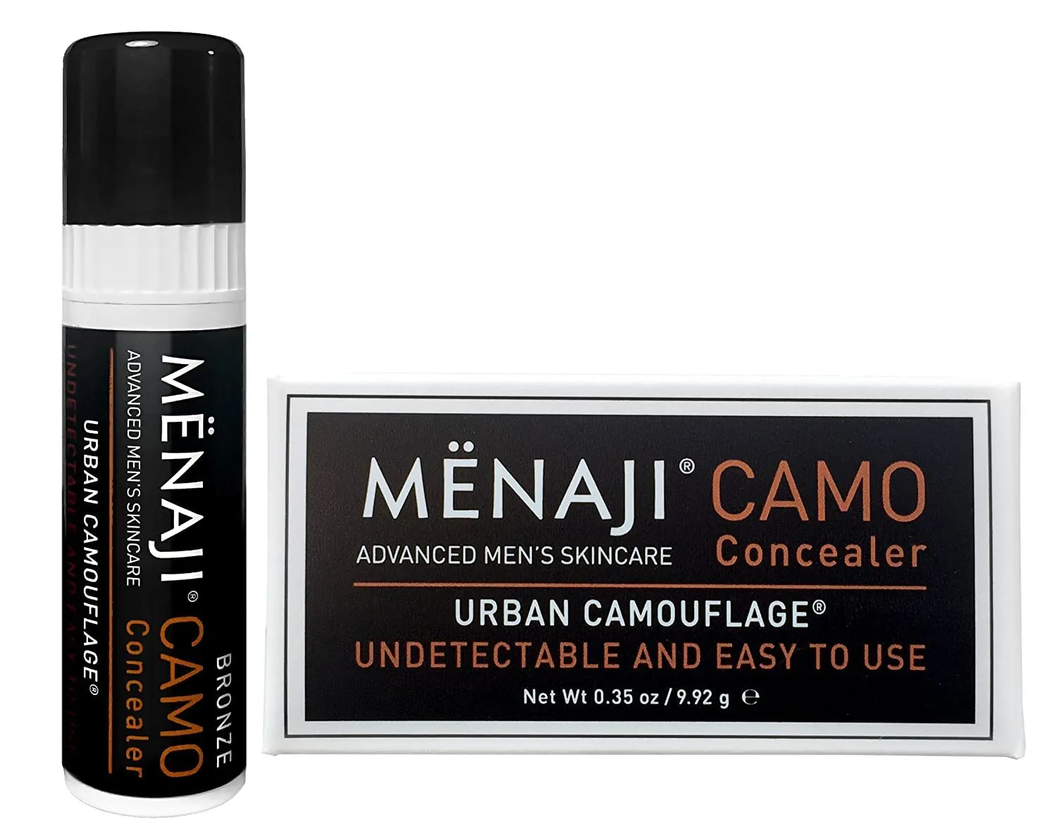 MËNAJI URBAN CAMOUFLAGE® Concealer Stick for Men - Skin Foundation Concealer for Dark Circles, Acne, Under Eye - Corrector - Mens Cosmetics - Bronze - 0.35oz