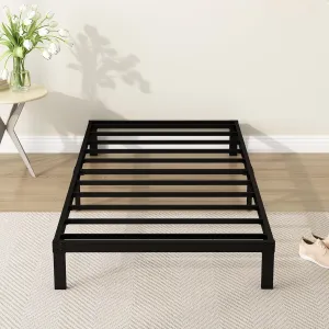 Narrow Twin Bed Frame 9 Inch Heavy Duty Low Profile Metal Platform No Box Spring Needed Mattress Foundation, Easy to Assembly, Noise Free, Black