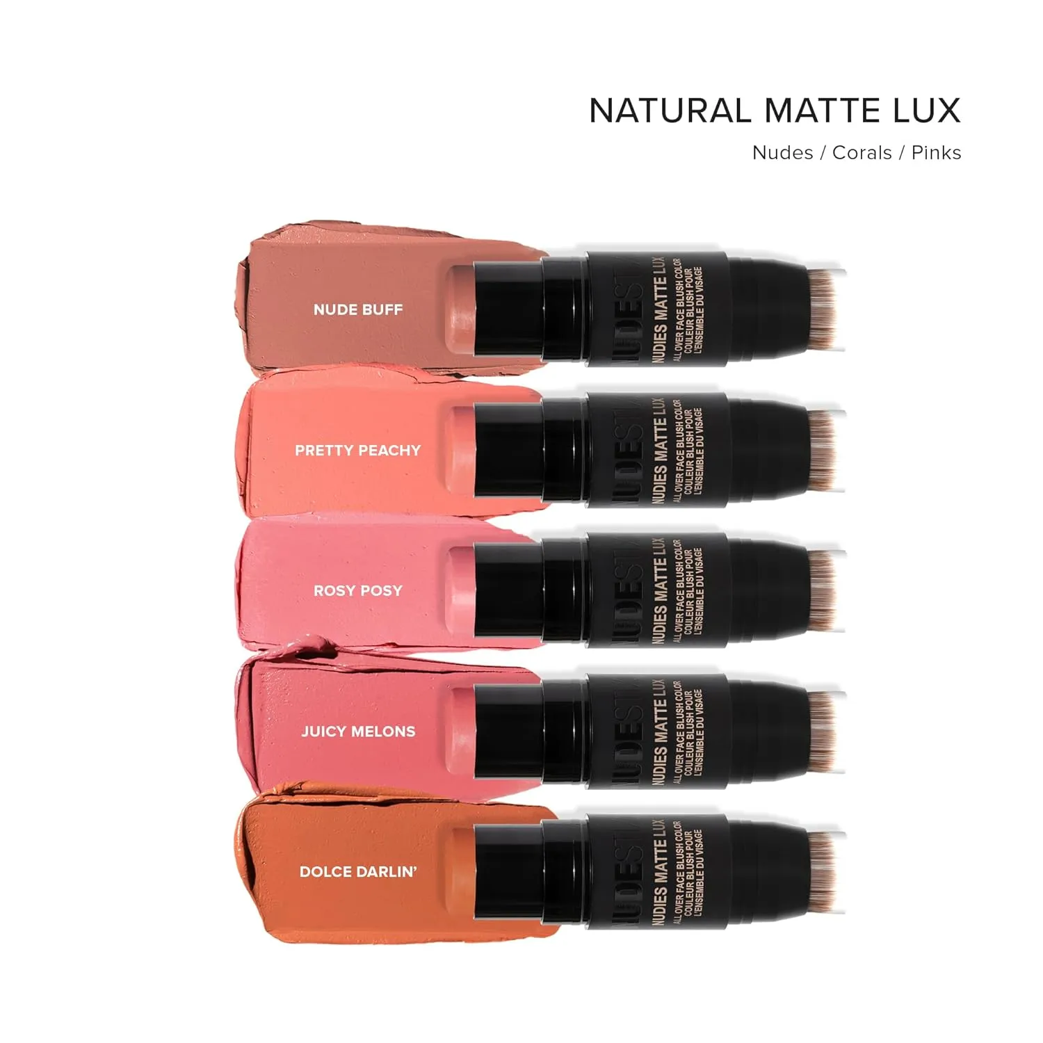 Nudestix Nudies Matte Lux Cream Blush 3-in-1 All Over Face Colour For Cheeks Eyes and Lips w/Blending Blush