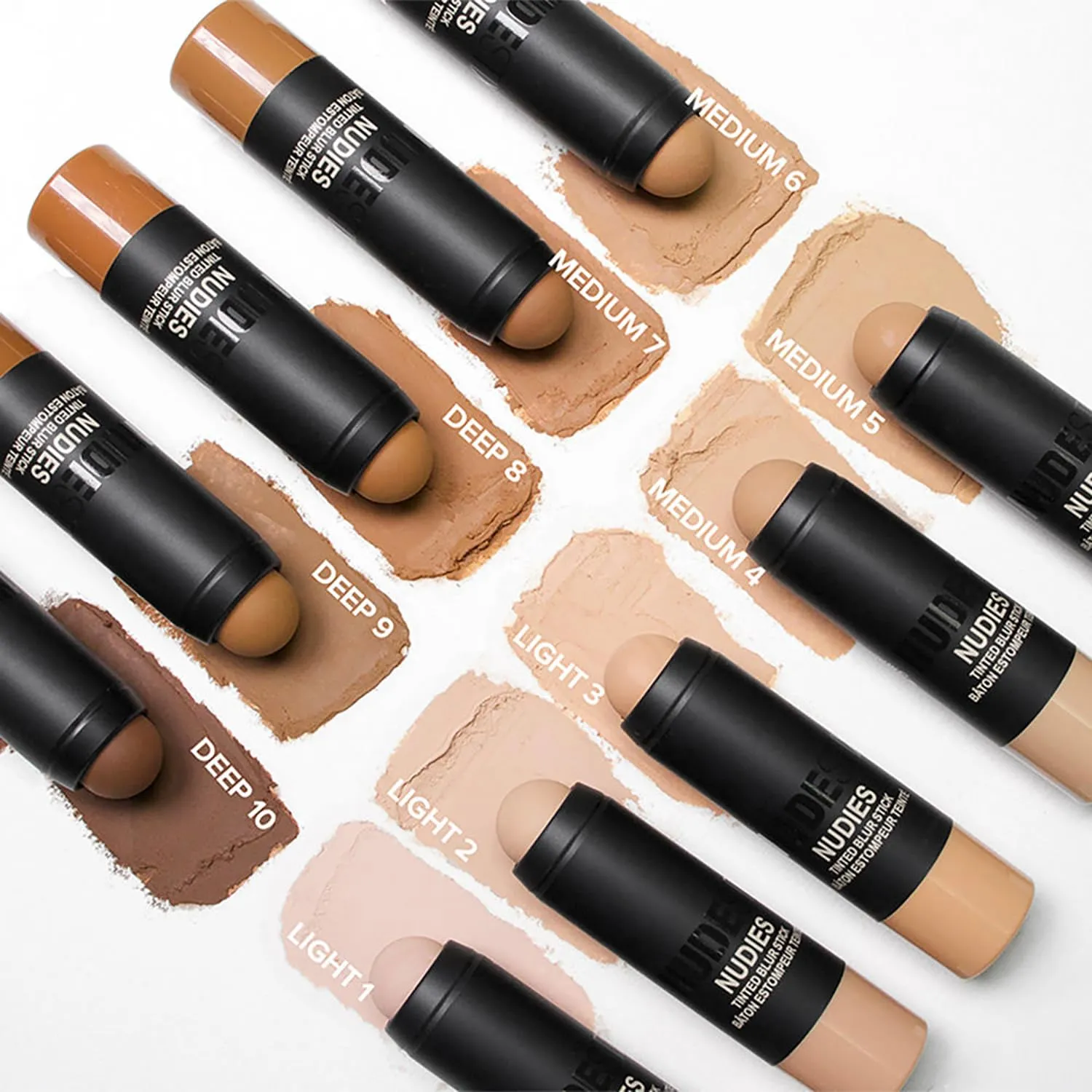 Nudestix Nudies Tinted Blur Foundation Stick, Matte Cream Powder Multitask Makeup to Tint, Blur, Blot Skin and Sculpt Face, Lightweight, Natural Matte Finish, 0.2 fl oz (6.2 g)
