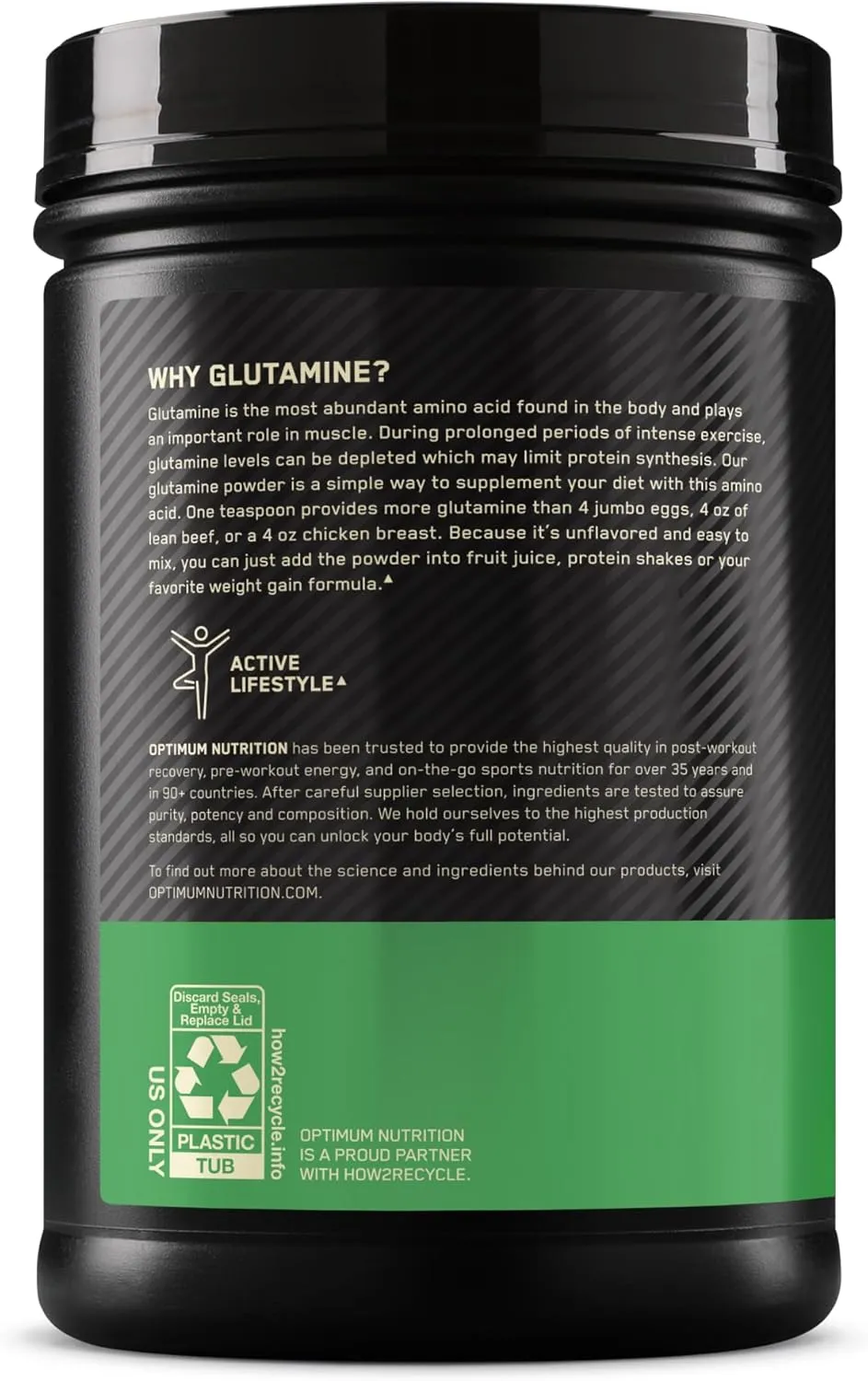 Optimum Nutrition L-Glutamine Muscle Recovery Powder, 1000 Gram, 194 Servings (Pack of 1)