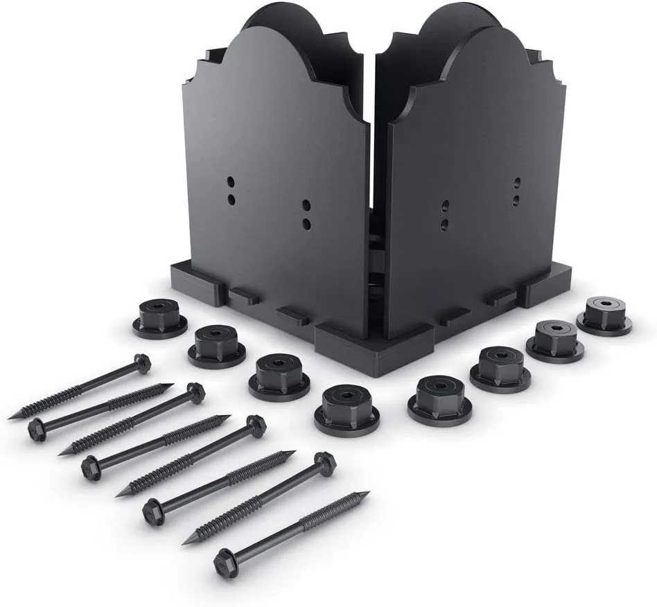 Ozco Building Products 56609 Laredo Sunset 8x8 Post Base Kit, (1 per Pack), Black