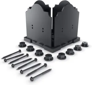 Ozco Building Products 56609 Laredo Sunset 8x8 Post Base Kit, (1 per Pack), Black