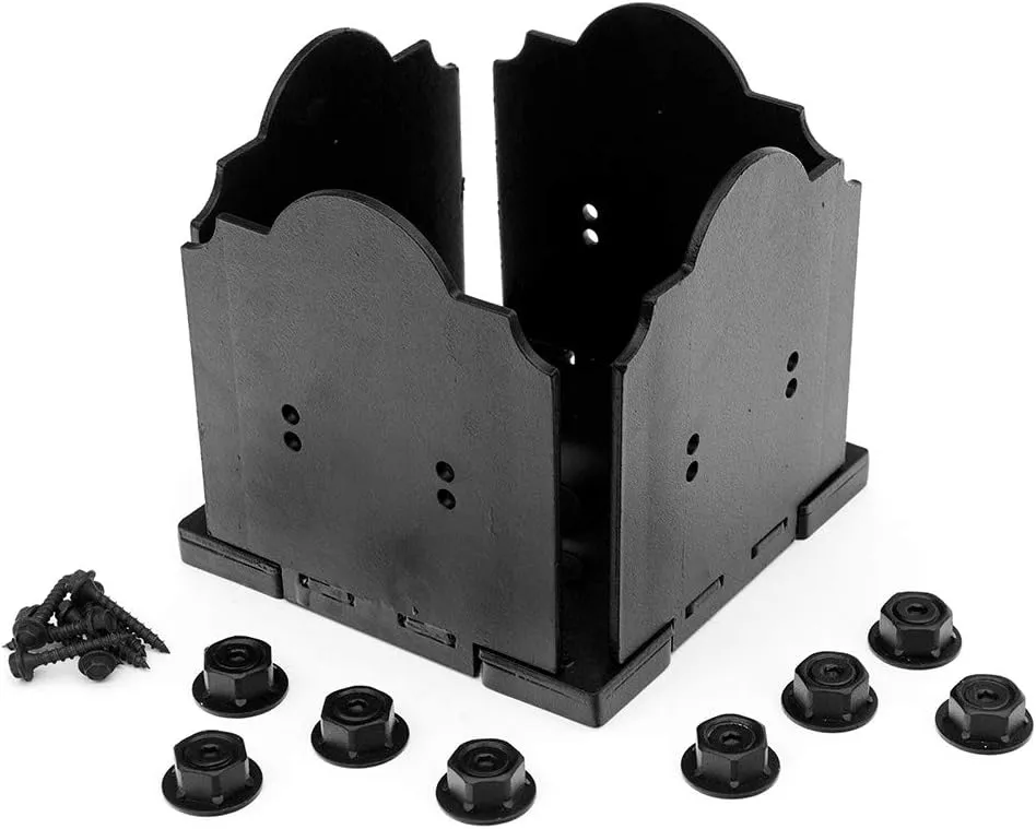 Ozco Building Products 56609 Laredo Sunset 8x8 Post Base Kit, (1 per Pack), Black