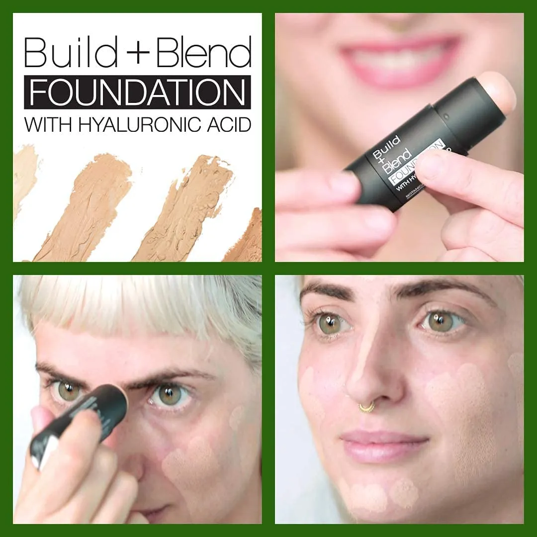 Palladio BUILD & BLEND Foundation Stick, Medium Coverage Buildable Contour Stick for Face, Ultra Blendable Creamy Formula for a Natural Shine Free Finish, Natural Beige