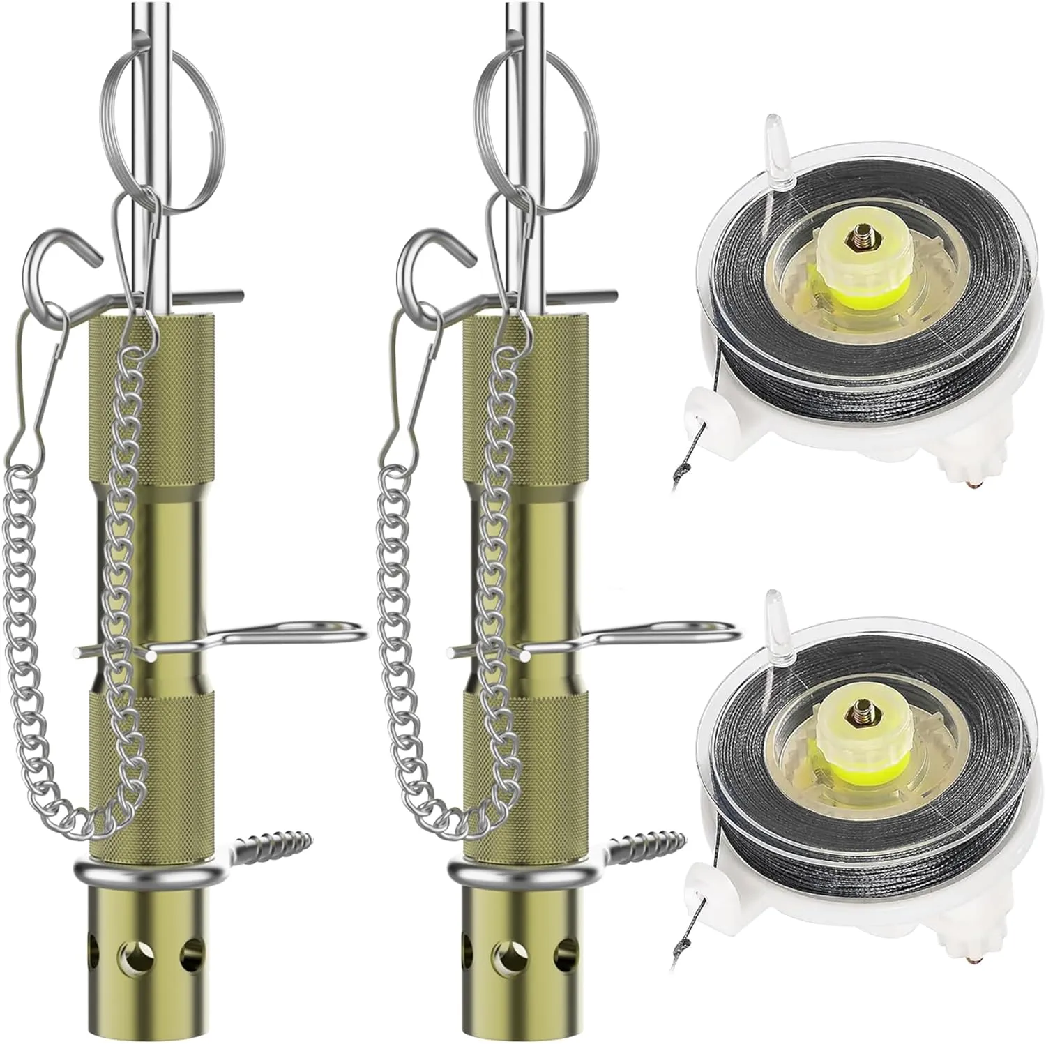 Perimeter Trip Alarm, 2 Packs Camp Safety Perimeter Trip Wire Alarm kit, Perimeter Defense Device, Use 209 Primers Early Warning Security System for Camping Property Safety