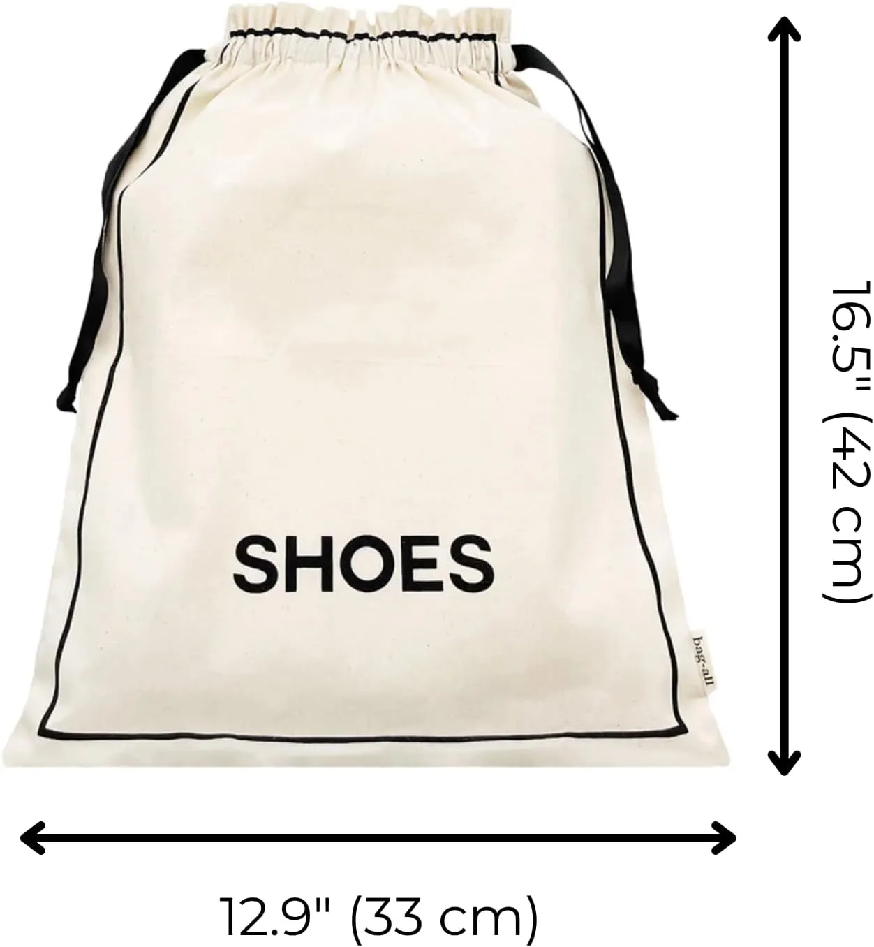 Personalised Shoe Bags for Travel | Traveling Bag for Shoes | Monogrammed Travel Shoe Bags | Shoe Cover for Traveling | Cream