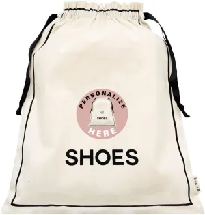 Personalised Shoe Bags for Travel | Traveling Bag for Shoes | Monogrammed Travel Shoe Bags | Shoe Cover for Traveling | Cream