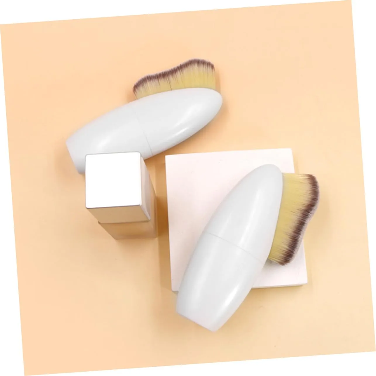 POPETPOP 6pcs Face Powder Brush for Women Dual Makeup Brushes for Loose Powder Blending Cosmetic Tools for Natural Look for Daily Use Easy Application