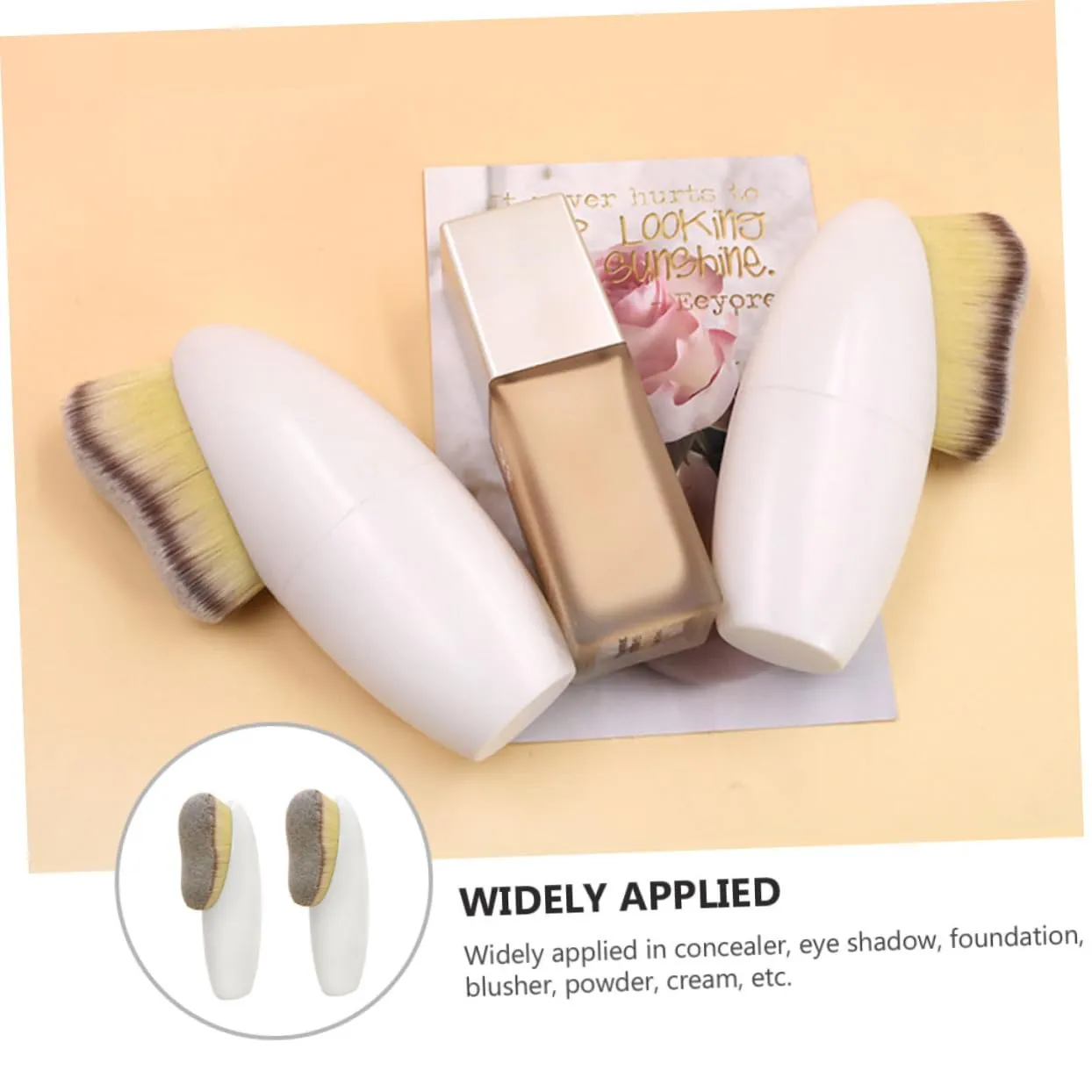 POPETPOP 6pcs Face Powder Brush for Women Dual Makeup Brushes for Loose Powder Blending Cosmetic Tools for Natural Look for Daily Use Easy Application