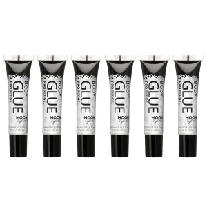 Pro Glitter Fix Gel by Moon Glow - Cosmetic Glitter Adhesive Primer for Face and Body. for All Glitters Including fine, Chunky, Holographic, Iridescent and bio - Set of 6