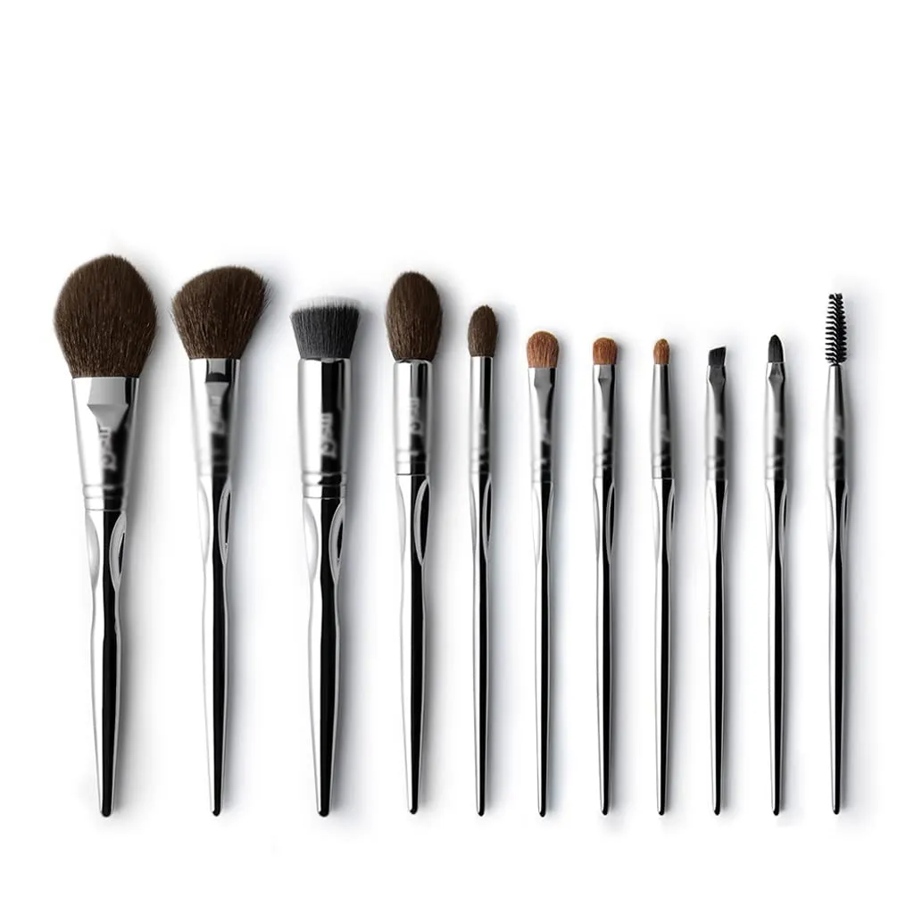 Professional 11pcs Powder Makeup Brushes Set Classic Eyeshadow Lip Foundation Make Up Brush PVC Handle