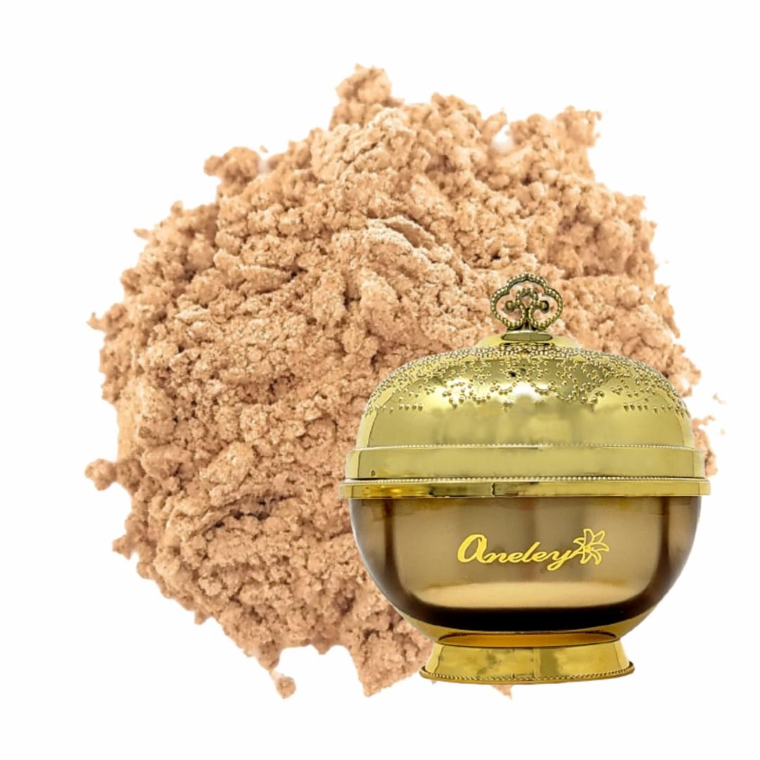 Pure Loose powder mineral foundation natural certified organic vegan cruelty free preservative free no parabens skin soothing formulation sweat proof breathable (Luscious)