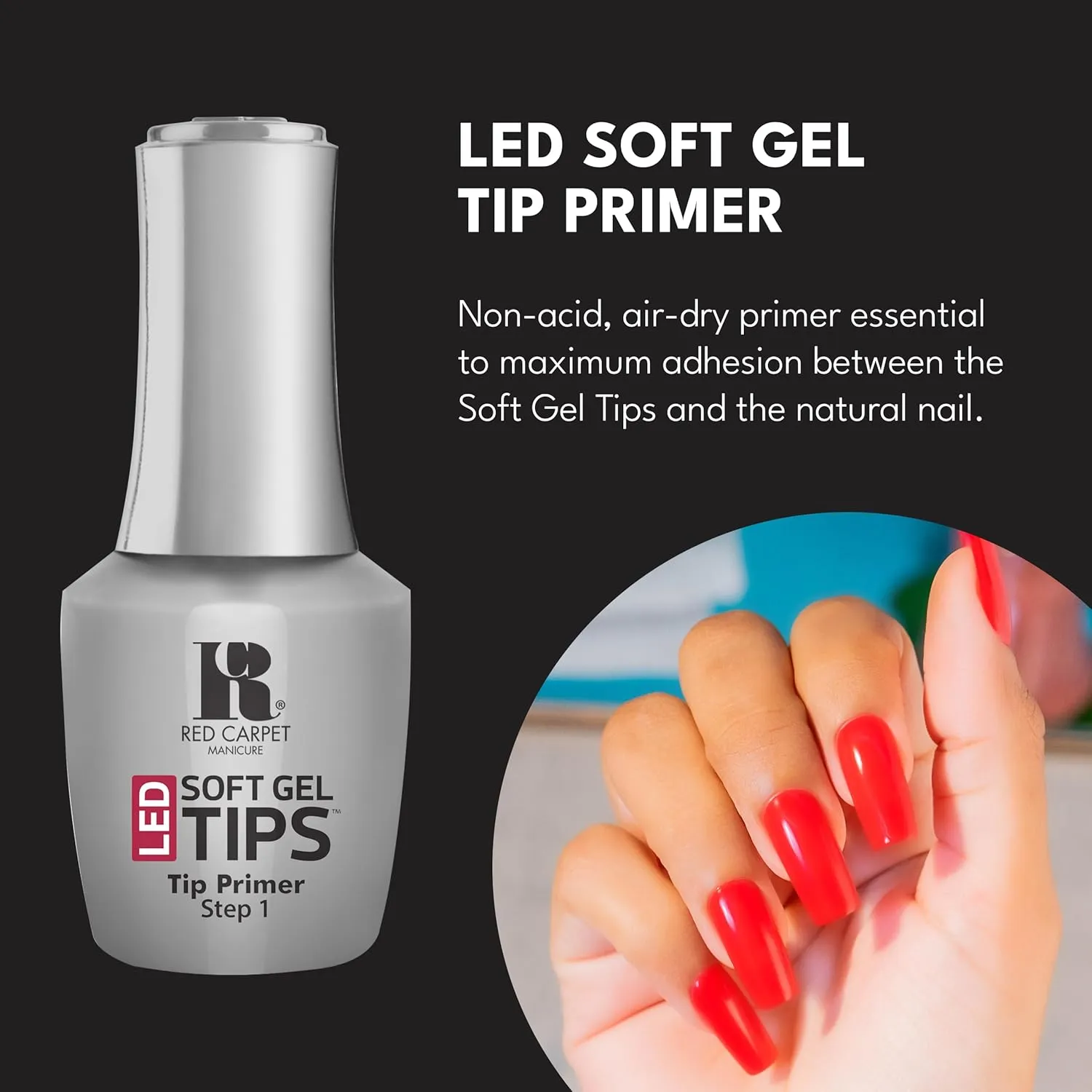 RC Red Carpet Manicure Essential Duo Bundel, LED Soft Gel Tips, Non-Acid, Quick Dry Formula for Maximum Adhesion, Precision Application for Lasting Nail Enhancements