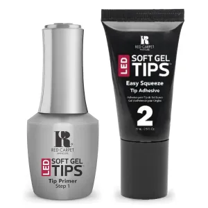 RC Red Carpet Manicure Essential Duo Bundel, LED Soft Gel Tips, Non-Acid, Quick Dry Formula for Maximum Adhesion, Precision Application for Lasting Nail Enhancements