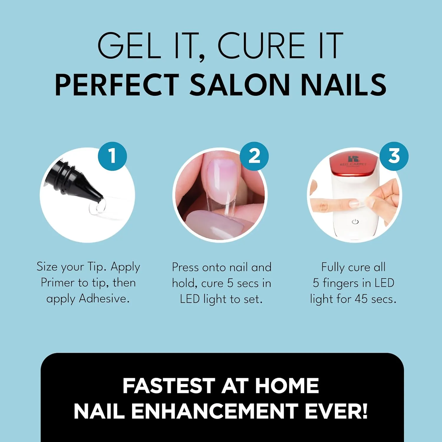 RC Red Carpet Manicure Essential Duo Bundel, LED Soft Gel Tips, Non-Acid, Quick Dry Formula for Maximum Adhesion, Precision Application for Lasting Nail Enhancements