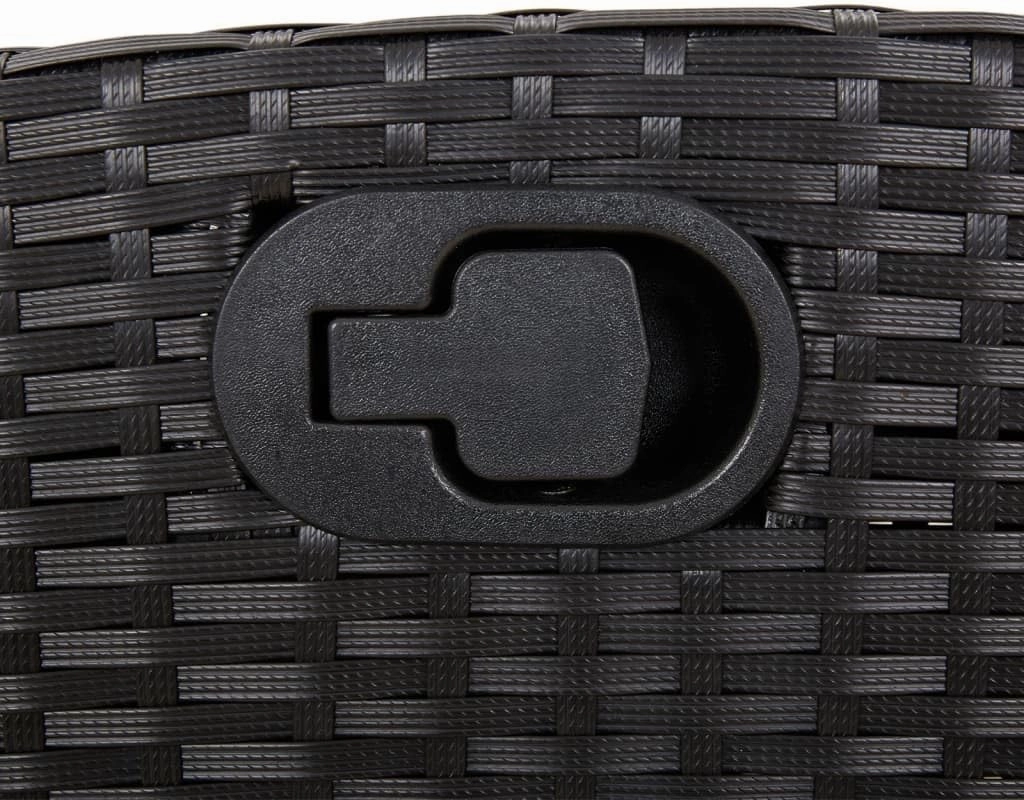 Reclining Patio Chair with Cushions Black PE Rattan Outdoor Furniture Adjustable Lounge Chair for Poolside Backyard Camping