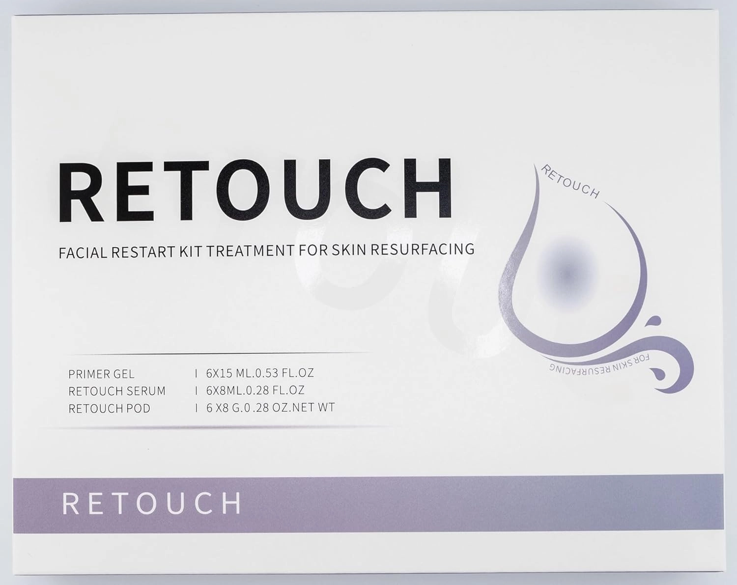 Retouch - Oxygen Facial CO2 Therapy, Home Facial, 6 Pods   6 Primer Gel   6 Serum After Treatment (New Formula Less Foam)