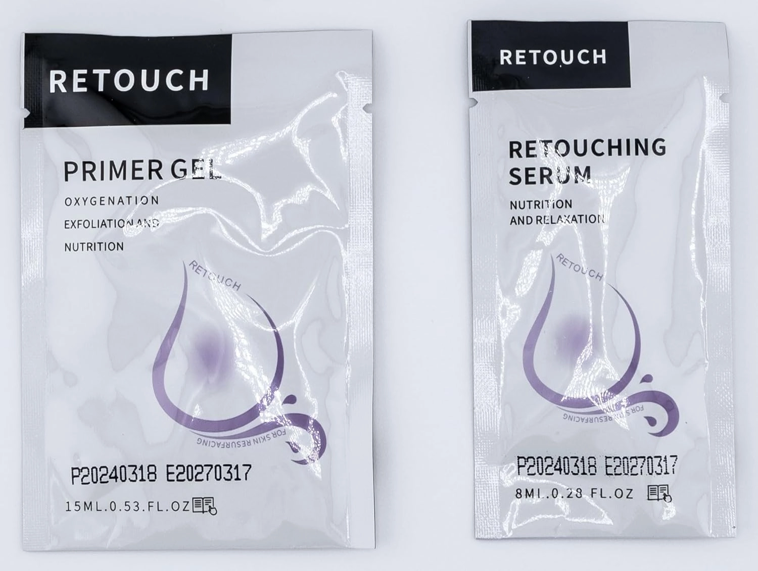 Retouch - Oxygen Facial CO2 Therapy, Home Facial, 6 Pods   6 Primer Gel   6 Serum After Treatment (New Formula Less Foam)