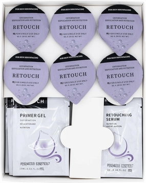 Retouch - Oxygen Facial CO2 Therapy, Home Facial, 6 Pods   6 Primer Gel   6 Serum After Treatment (New Formula Less Foam)