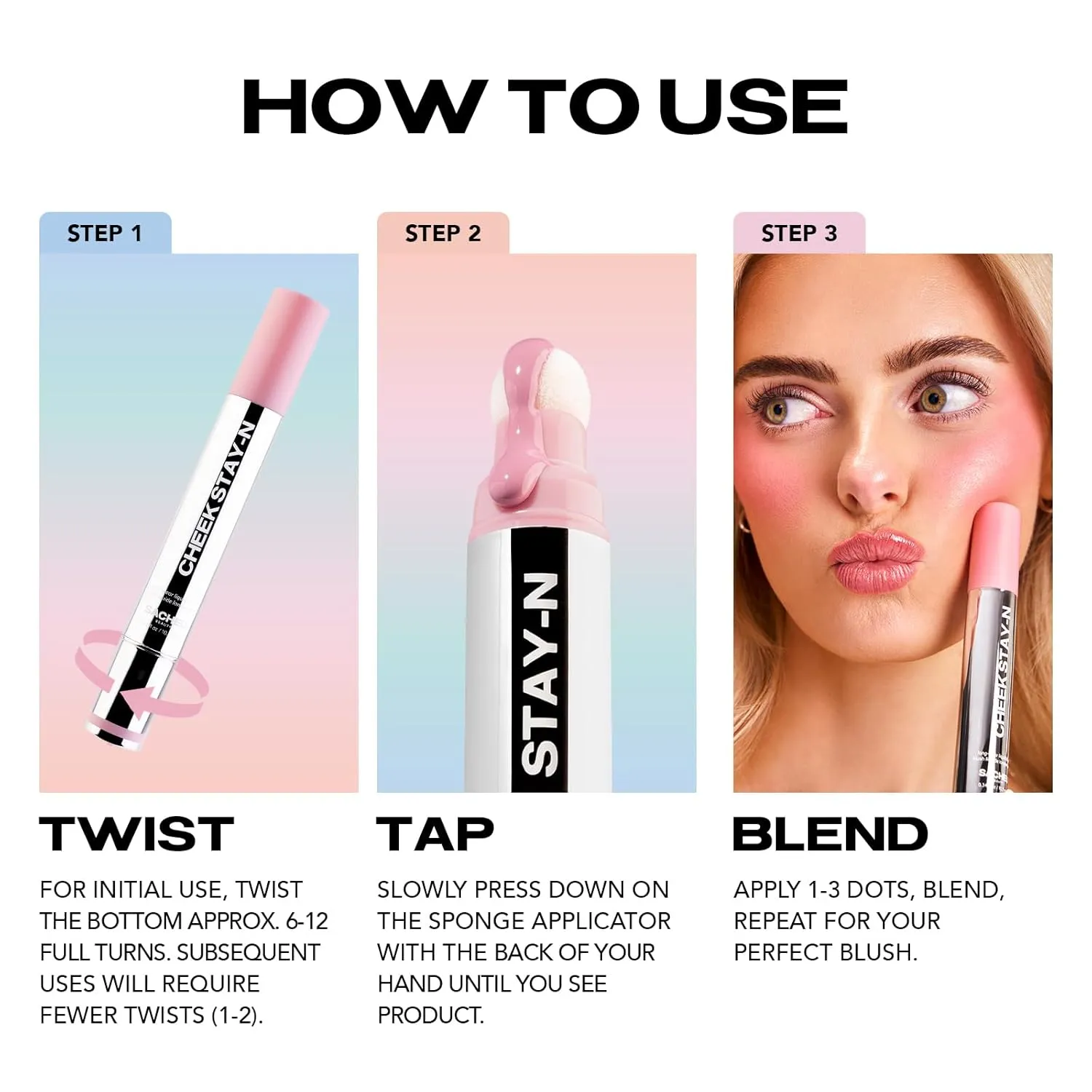 Sacheu Cheek STAY-N Liquid Blush for Cheeks — High Pigment, Buildable, Lightweight Cream Blush Infused With Squalane, for Dewy & Radiant Flushed Cheeks — Long-lasting & Cruelty Free, I'm Bold