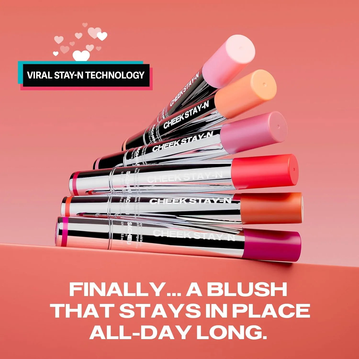 Sacheu Cheek STAY-N Liquid Blush for Cheeks — High Pigment, Buildable, Lightweight Cream Blush Infused With Squalane, for Dewy & Radiant Flushed Cheeks — Long-lasting & Cruelty Free, I'm Bold