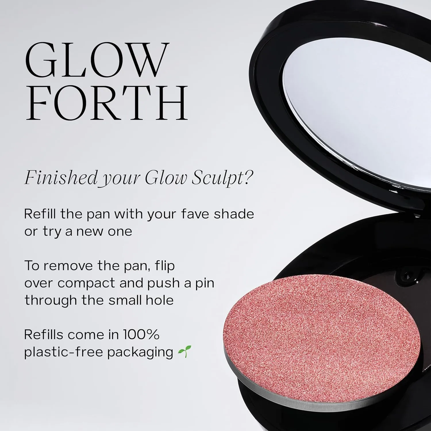Saie Glow Sculpt Multi-Use Highlighter   Cream Blush Refill - Lightweight with Hyaluronic Acid   Micropearl for Radiant, Glowing Skin - Mauveglow (.02 oz)