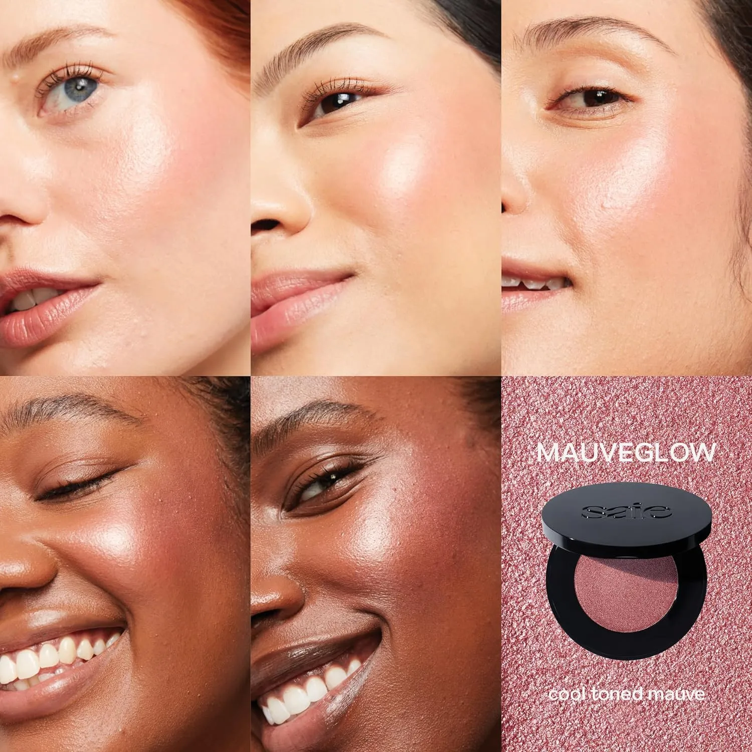 Saie Glow Sculpt Multi-Use Highlighter   Cream Blush Refill - Lightweight with Hyaluronic Acid   Micropearl for Radiant, Glowing Skin - Mauveglow (.02 oz)