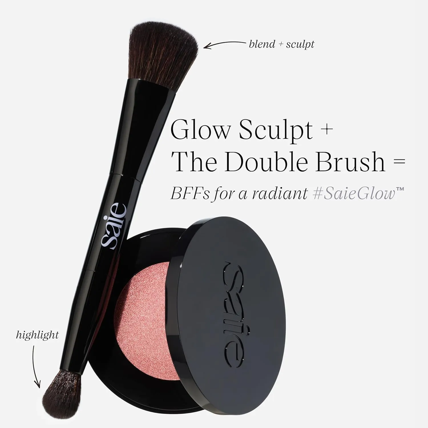 Saie Glow Sculpt Multi-Use Highlighter   Cream Blush Refill - Lightweight with Hyaluronic Acid   Micropearl for Radiant, Glowing Skin - Mauveglow (.02 oz)