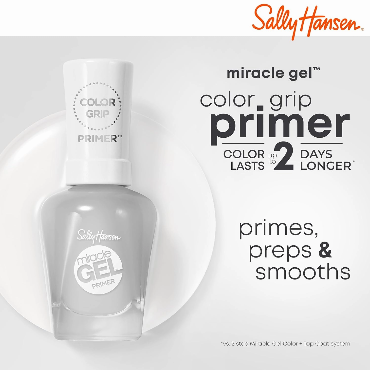 Sally Hansen Miracle Gel Nail Polish, Unicorn Top Coat Miracle Gel Color Grip Primer Bundle