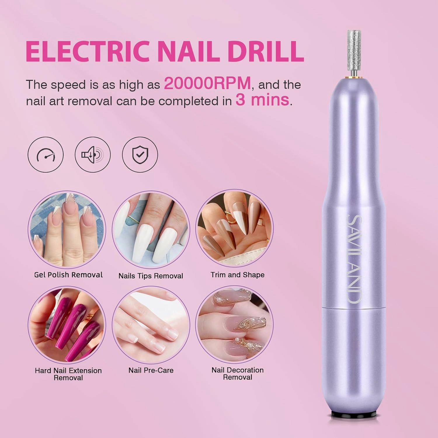 SAVILAND Almond Gel Nail Kit - Nail Drill with U V Lamp for Nails 500PCS Almond Nail Tips Gel SSProTip X Kit Easy Use Manicure Tool for Manicure Design at Home DIY Salon Gift for Women