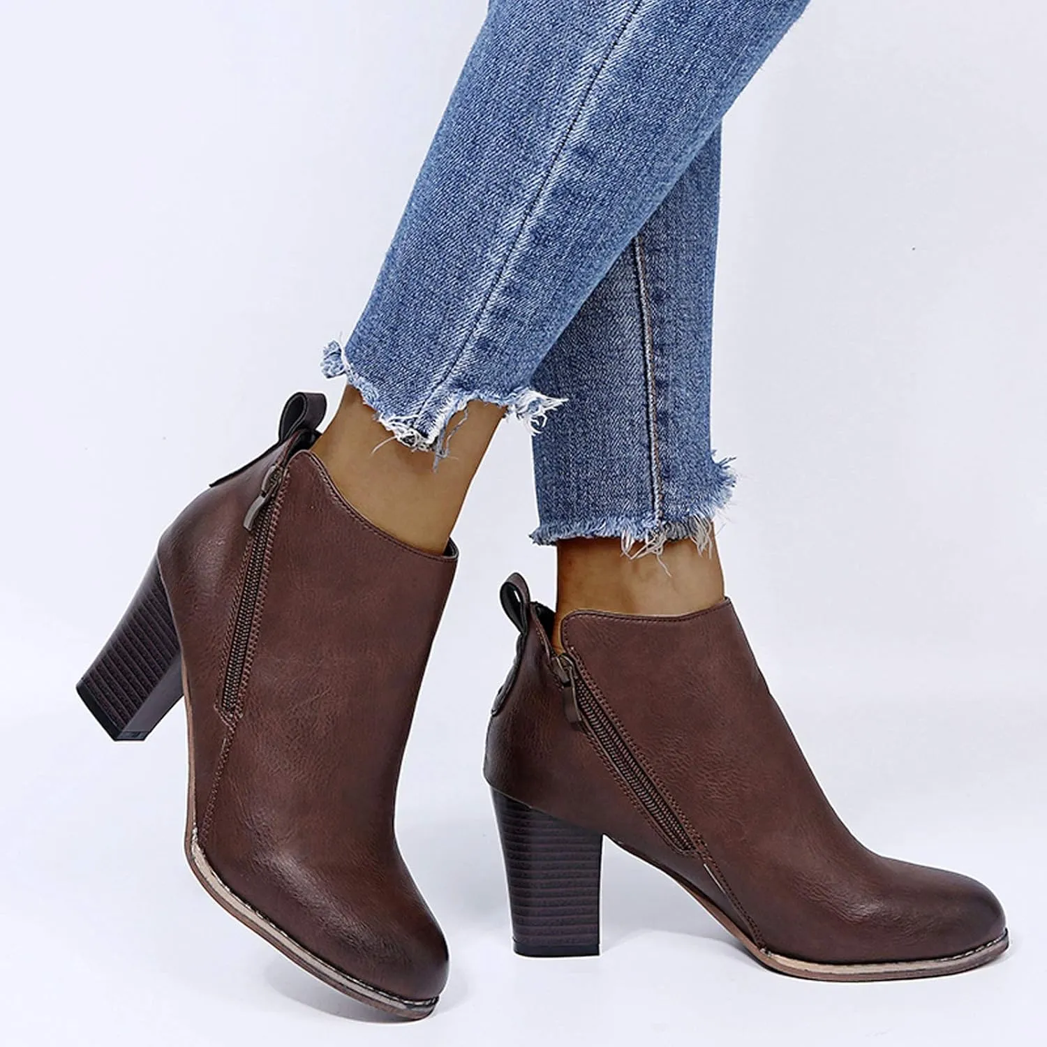 SBGMoSJ Womens Ankle Boots Wide Width Size 6 White Ankle Boots Wide Calf Ankle Booties for Women Flat Low Cut Cowboy Boots Mens Botines De Piel Para Mujer Elegantes Bajitas