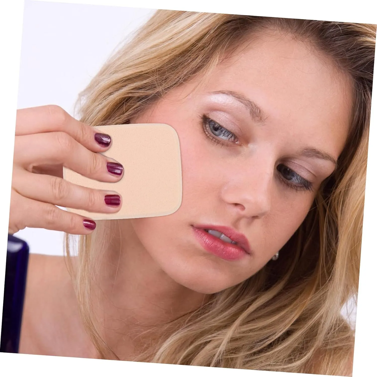 Set of 2 Makeup Sponges Travel Case Face Powder Puff for Cream Soft and Gentle E1002 Skin Tone Versatile for Salon Home Travel