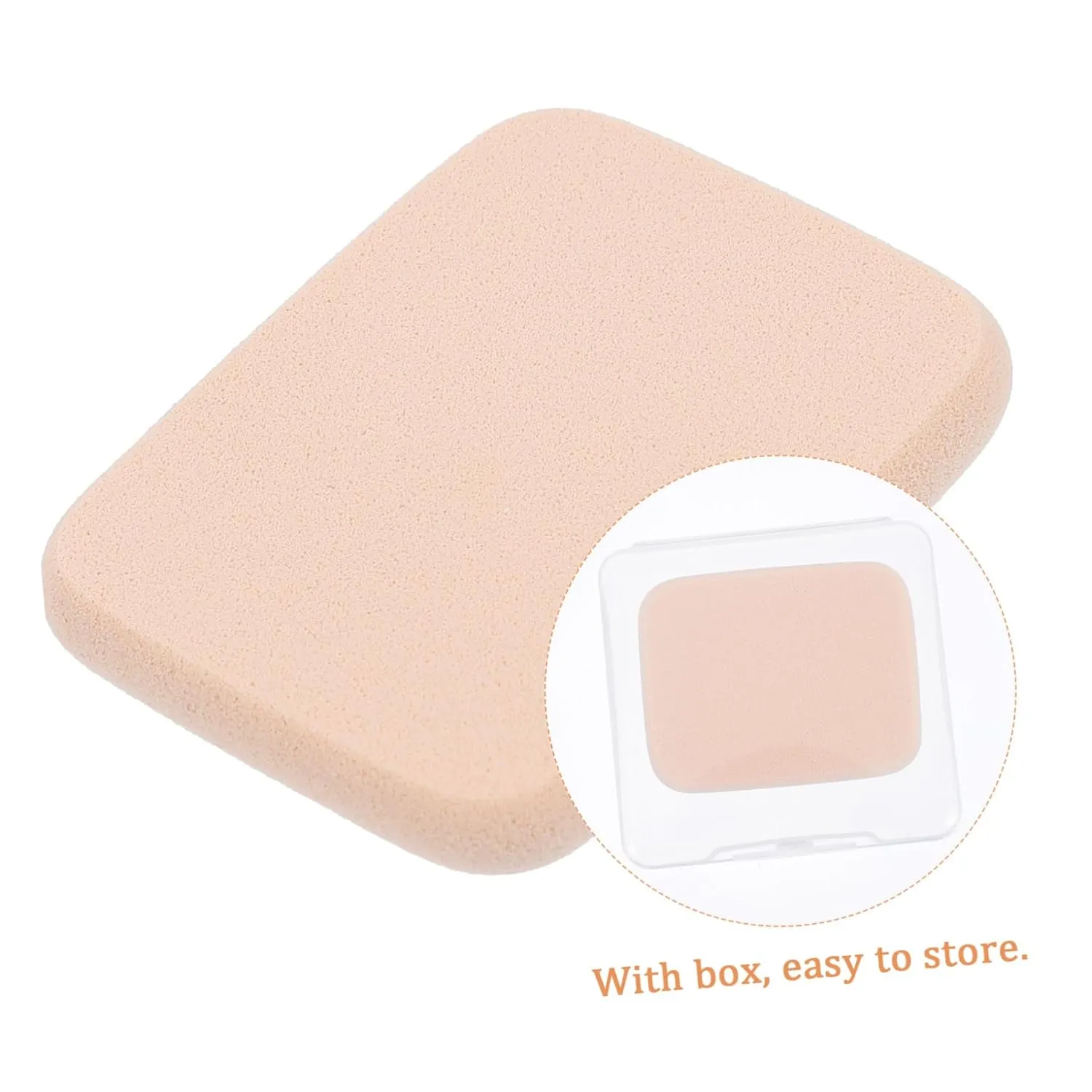 Set of 2 Makeup Sponges Travel Case Face Powder Puff for Cream Soft and Gentle E1002 Skin Tone Versatile for Salon Home Travel