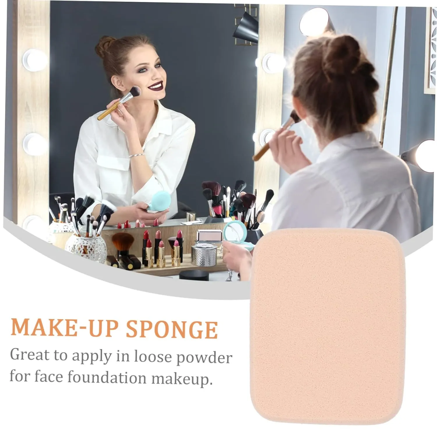 Set of 2 Makeup Sponges Travel Case Face Powder Puff for Cream Soft and Gentle E1002 Skin Tone Versatile for Salon Home Travel