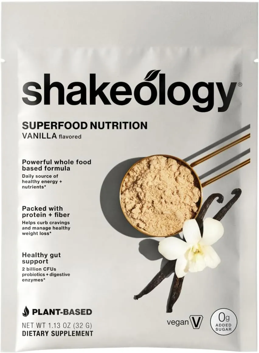 Shakeology 0g Added Sugar Sampler Pack Vegan & Whey Protein Powder, Gluten Free Superfood Protein Shake with Supergreens, Probiotics for Gut Health, Adaptogens, Vitamins, 16g Protein per Serving