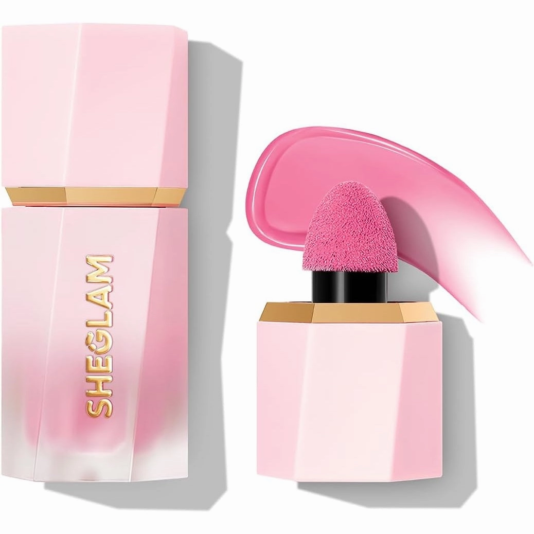 SHEGLAM Makeup - Color Bloom Liquid Blush Matte Finish - Long-wearing Waterproof Gel-Cream Blush with Sponge Tip Applicator (Love Cake), 5.2 grams, 1.0 count, 1