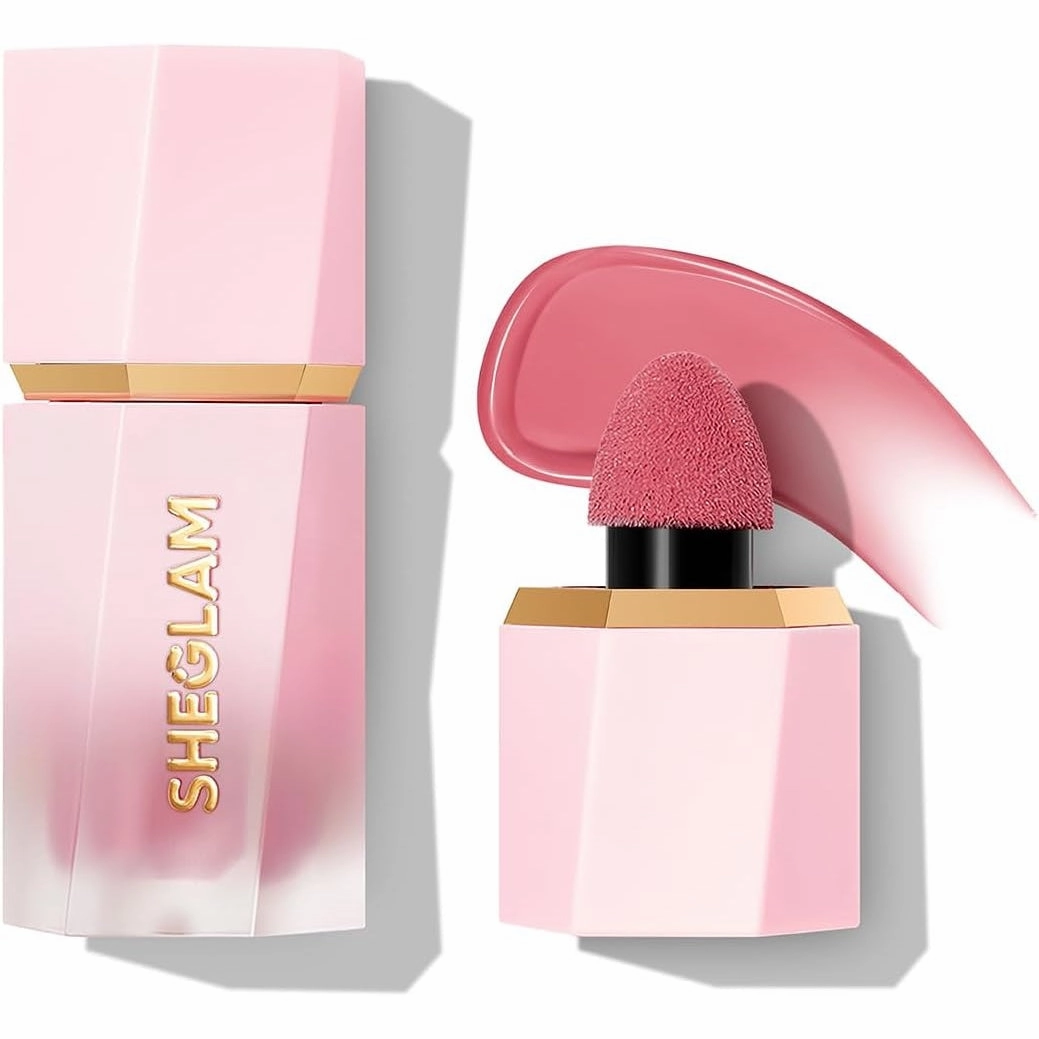 SHEGLAM Makeup - Color Bloom Liquid Blush Matte Finish - Long-wearing Waterproof Gel-Cream Blush with Sponge Tip Applicator (Love Cake), 5.2 grams, 1.0 count, 1