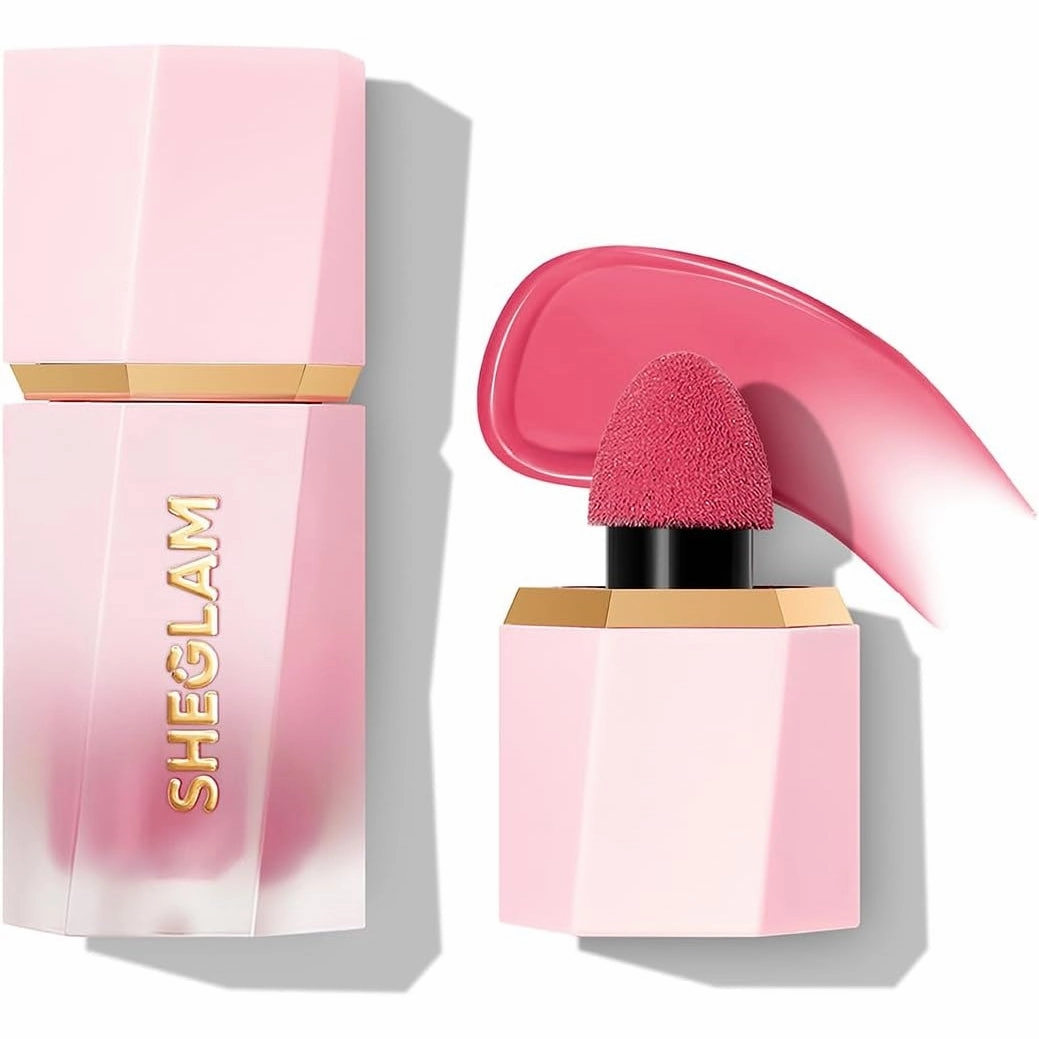 SHEGLAM Makeup - Color Bloom Liquid Blush Matte Finish - Long-wearing Waterproof Gel-Cream Blush with Sponge Tip Applicator (Love Cake), 5.2 grams, 1.0 count, 1