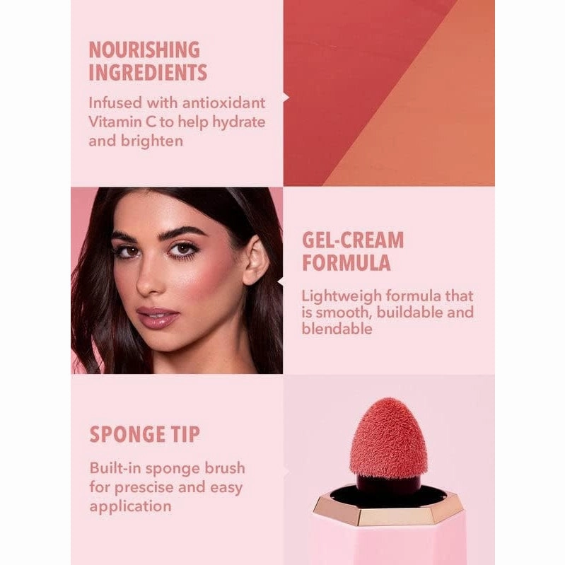 SHEGLAM Makeup - Color Bloom Liquid Blush Matte Finish - Long-wearing Waterproof Gel-Cream Blush with Sponge Tip Applicator (Love Cake), 5.2 grams, 1.0 count, 1