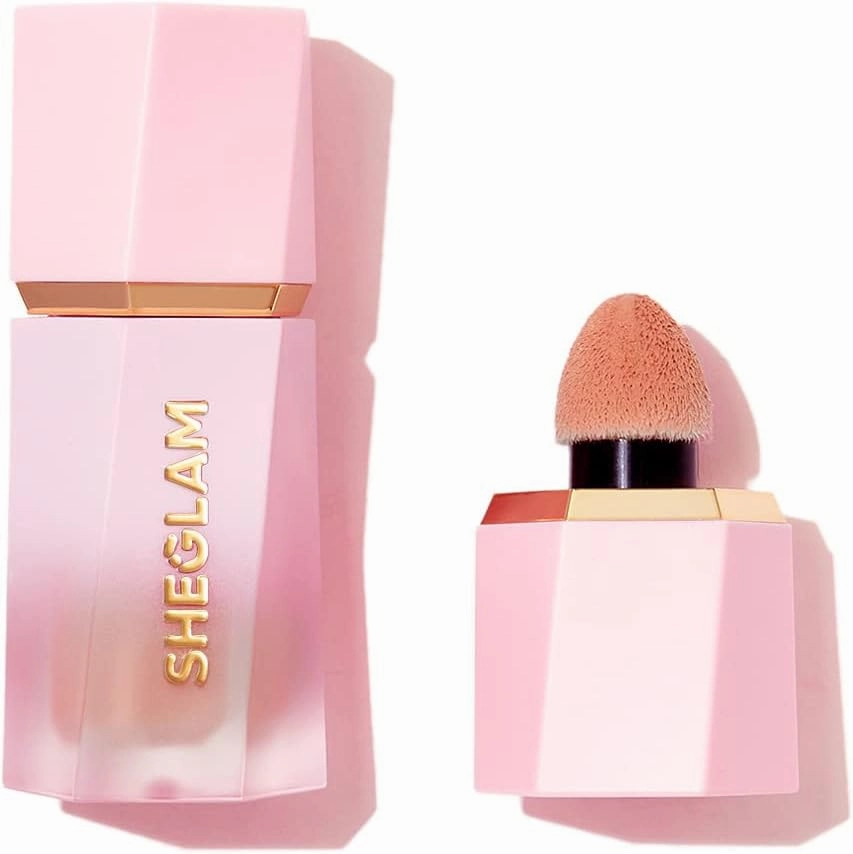 SHEGLAM Makeup - Color Bloom Liquid Blush Matte Finish - Long-wearing Waterproof Gel-Cream Blush with Sponge Tip Applicator (Love Cake), 5.2 grams, 1.0 count, 1