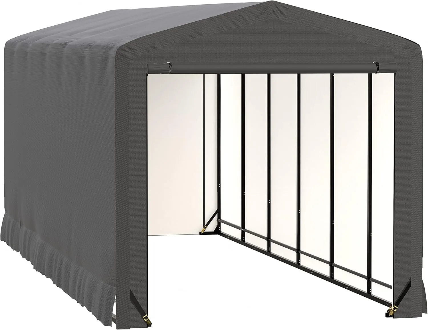 ShelterLogic ShelterTube Garage & Storage Shelter, 10' x 27' x 10' Heavy-Duty Steel Frame Wind and Snow-Load Rated Enclosure, Gray