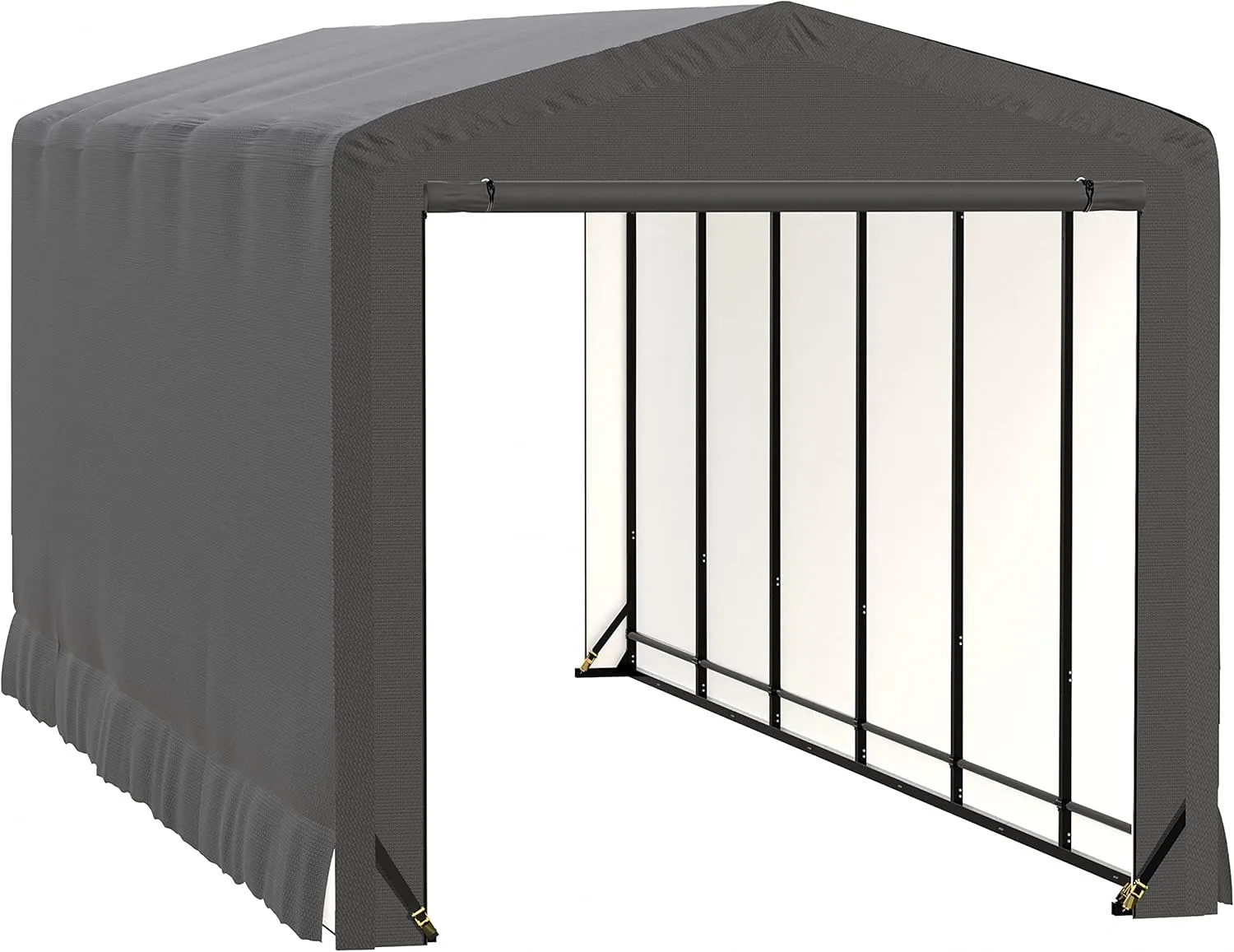 ShelterLogic ShelterTube Garage & Storage Shelter, 10' x 27' x 10' Heavy-Duty Steel Frame Wind and Snow-Load Rated Enclosure, Gray