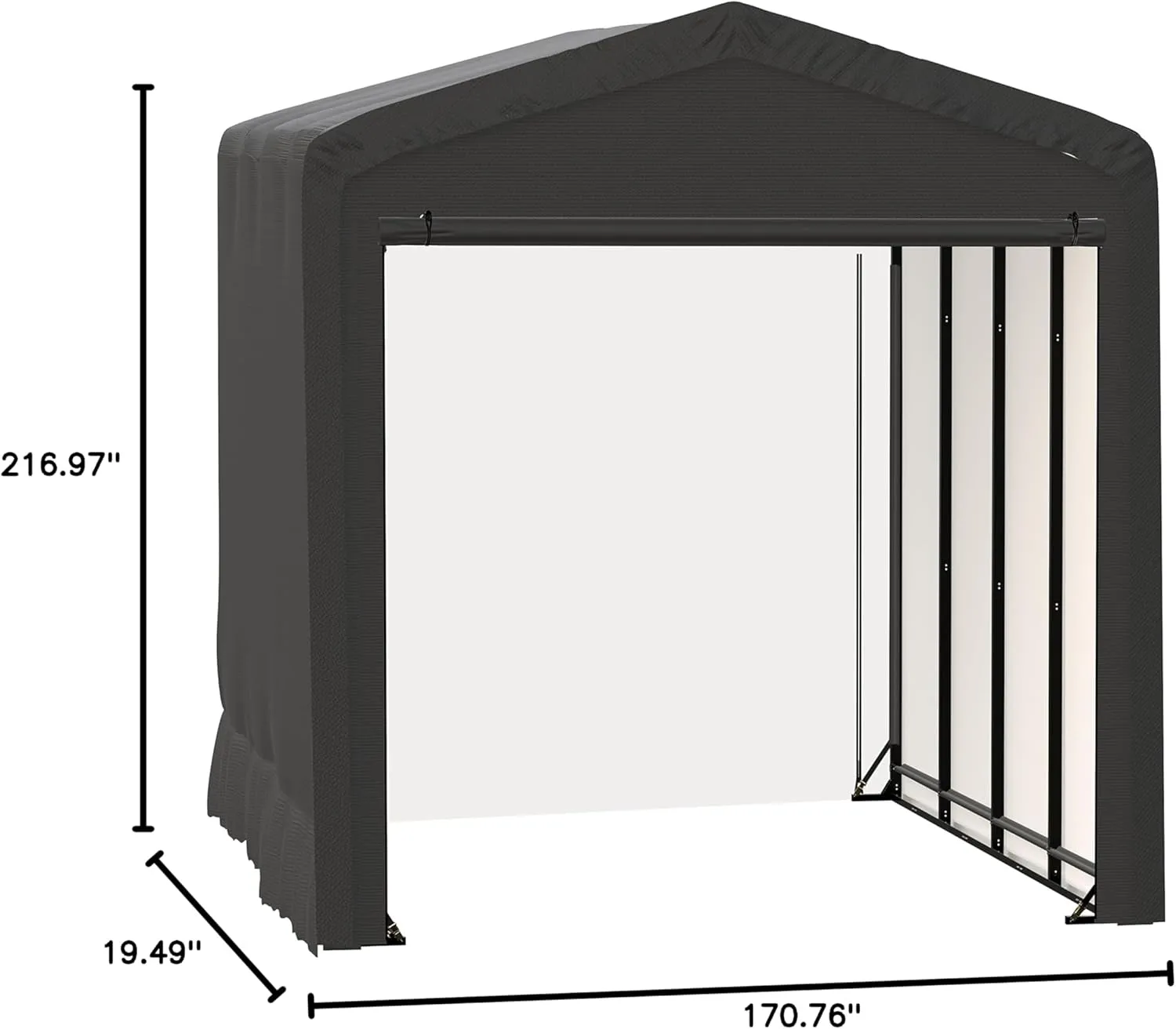 ShelterLogic ShelterTube Garage & Storage Shelter, 14' x 18' x 16' Heavy-Duty Steel Frame Wind and Snow-Load Rated Enclosure, Gray