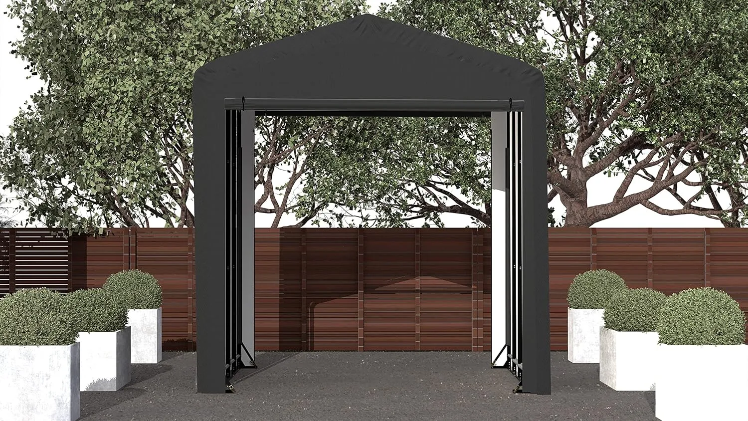 ShelterLogic ShelterTube Garage & Storage Shelter, 14' x 18' x 16' Heavy-Duty Steel Frame Wind and Snow-Load Rated Enclosure, Gray