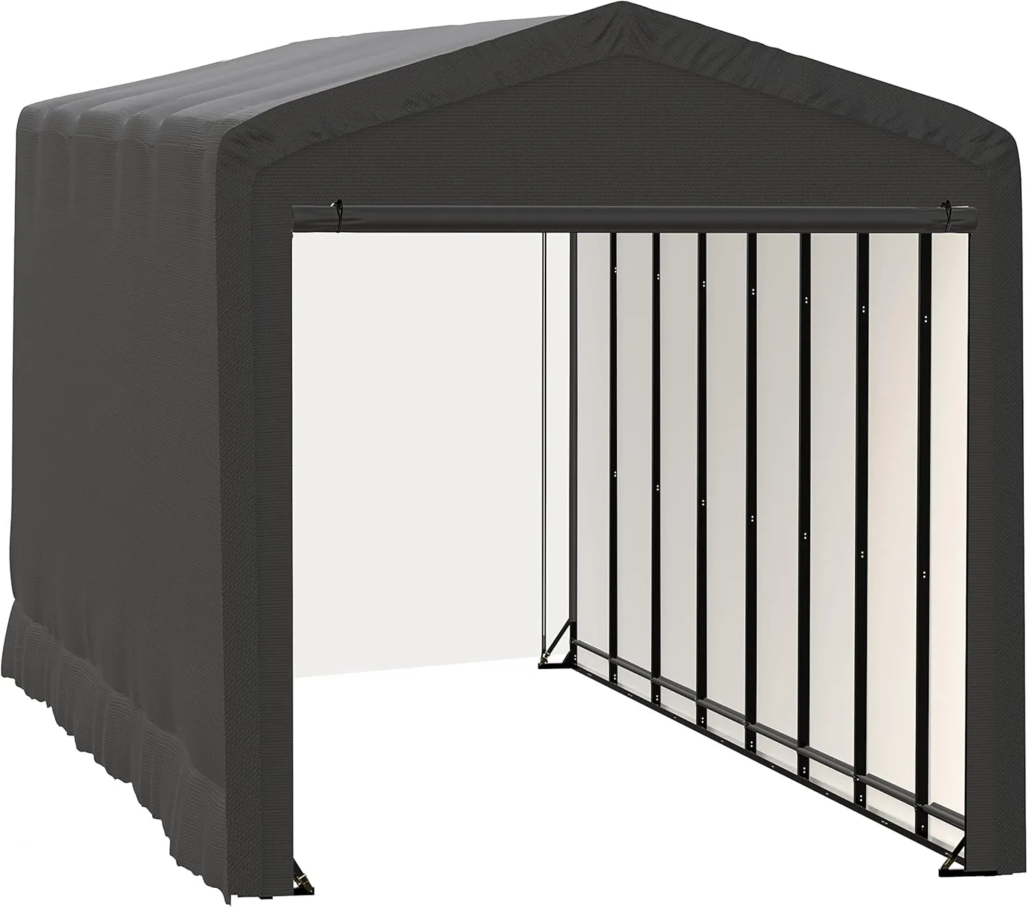 ShelterLogic ShelterTube Garage & Storage Shelter, 14' x 36' x 16' Heavy-Duty Steel Frame Wind and Snow-Load Rated Enclosure, Gray
