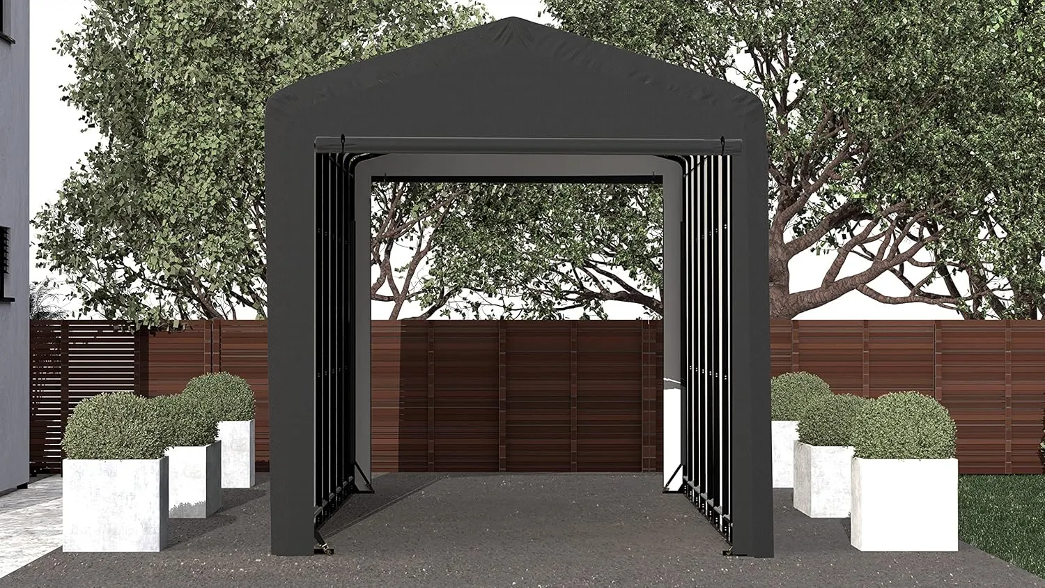 ShelterLogic ShelterTube Garage & Storage Shelter, 14' x 36' x 16' Heavy-Duty Steel Frame Wind and Snow-Load Rated Enclosure, Gray