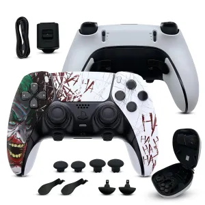 Silent Modz Custom Edge Controller Compatible with PS5, PC & Mobile Gaming - Wireless, Paddles, Trigger Stops - Joker HAHA (Soft Touch)