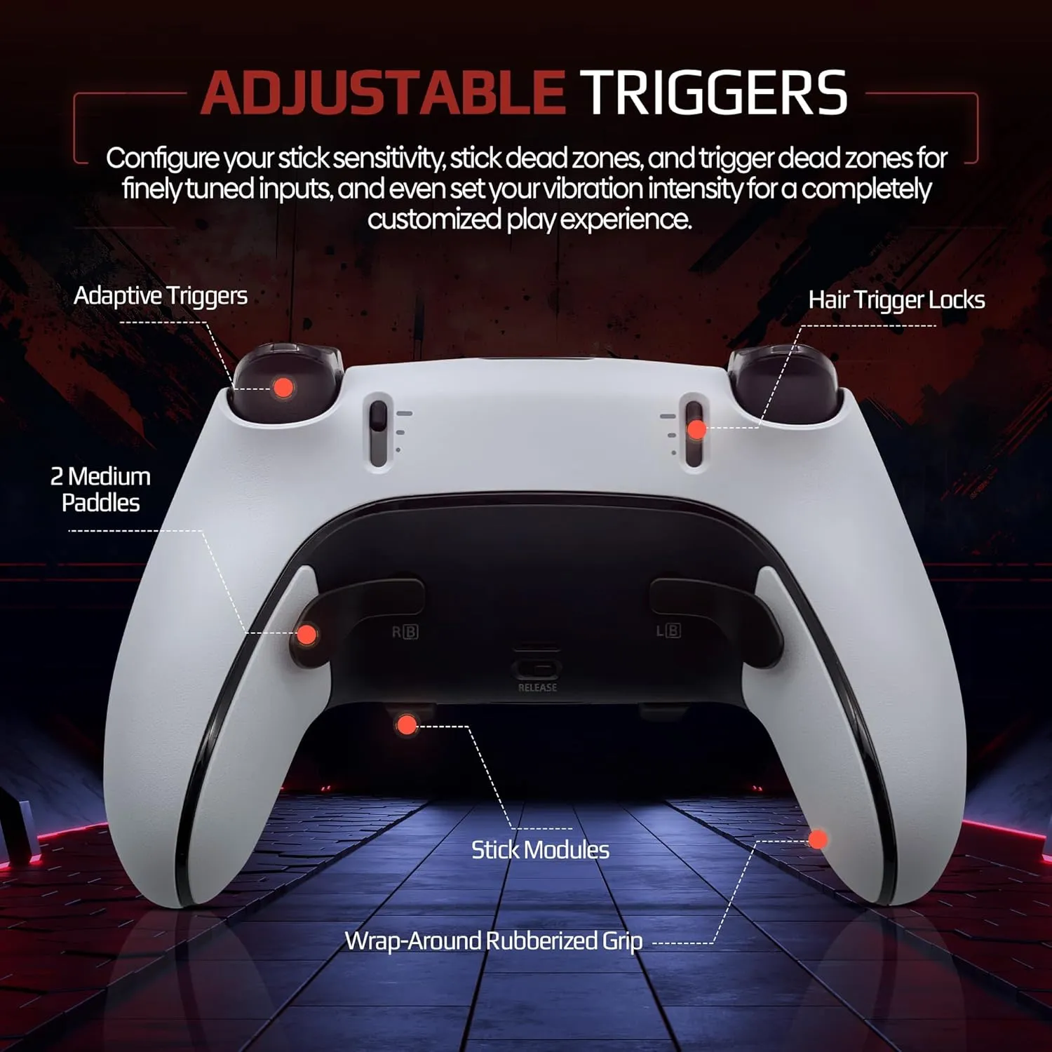 Silent Modz Edge Custom Controllers Compatible with PS5 - Unique Design Custom Wireless Gaming Controller for PlayStation 5, PC & Mobile Gaming with Paddles and Trigger Stops, Handcrafted in USA (Blue Nebula Soft Touch)